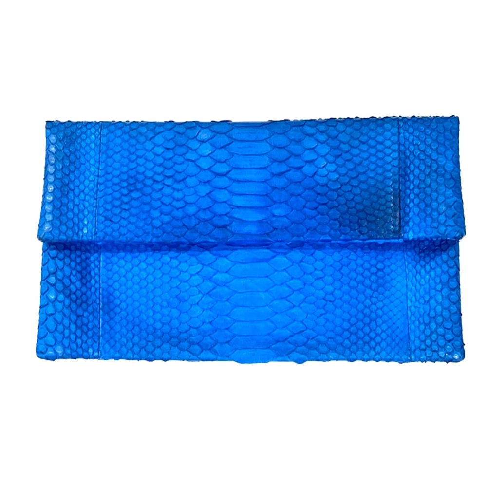 Genuine Python Blue Dyed Clutch